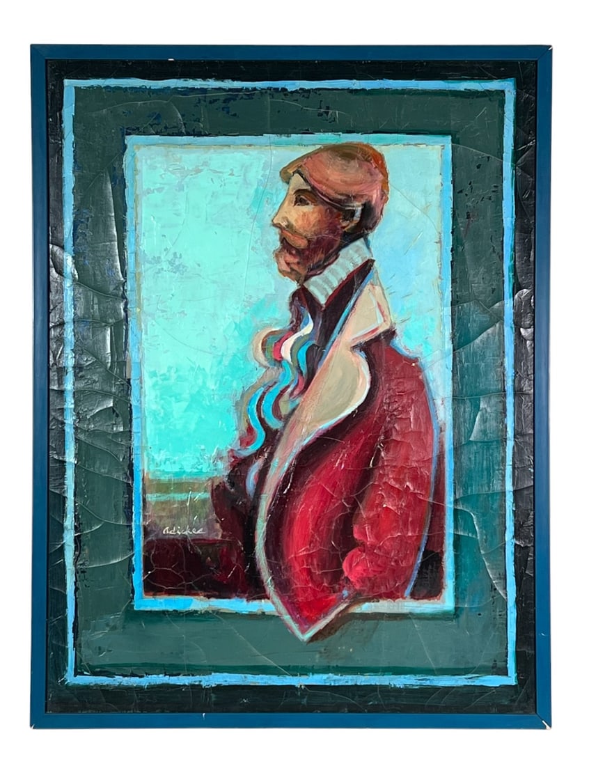 DAVID ADICKES "POET AT WINDOW" 1980'S: DAVID ADICKES "POET AT WINDOW" 1980'S Height: 41.25 in. by Width: 30.5 in. by Depth: 2