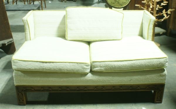 PAIR OF CHINESE LOVESEATS: PAIR OF CHINESE LOVESEATS. Height: 26 in. by Width: 52 1/2 in. by Depth: 34 in.
