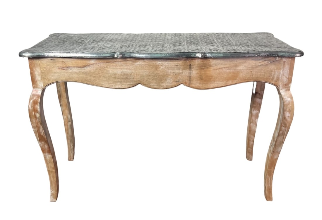 COUNTRY FRENCH REPOUSSE METAL TOP TABLE (1 of 4)