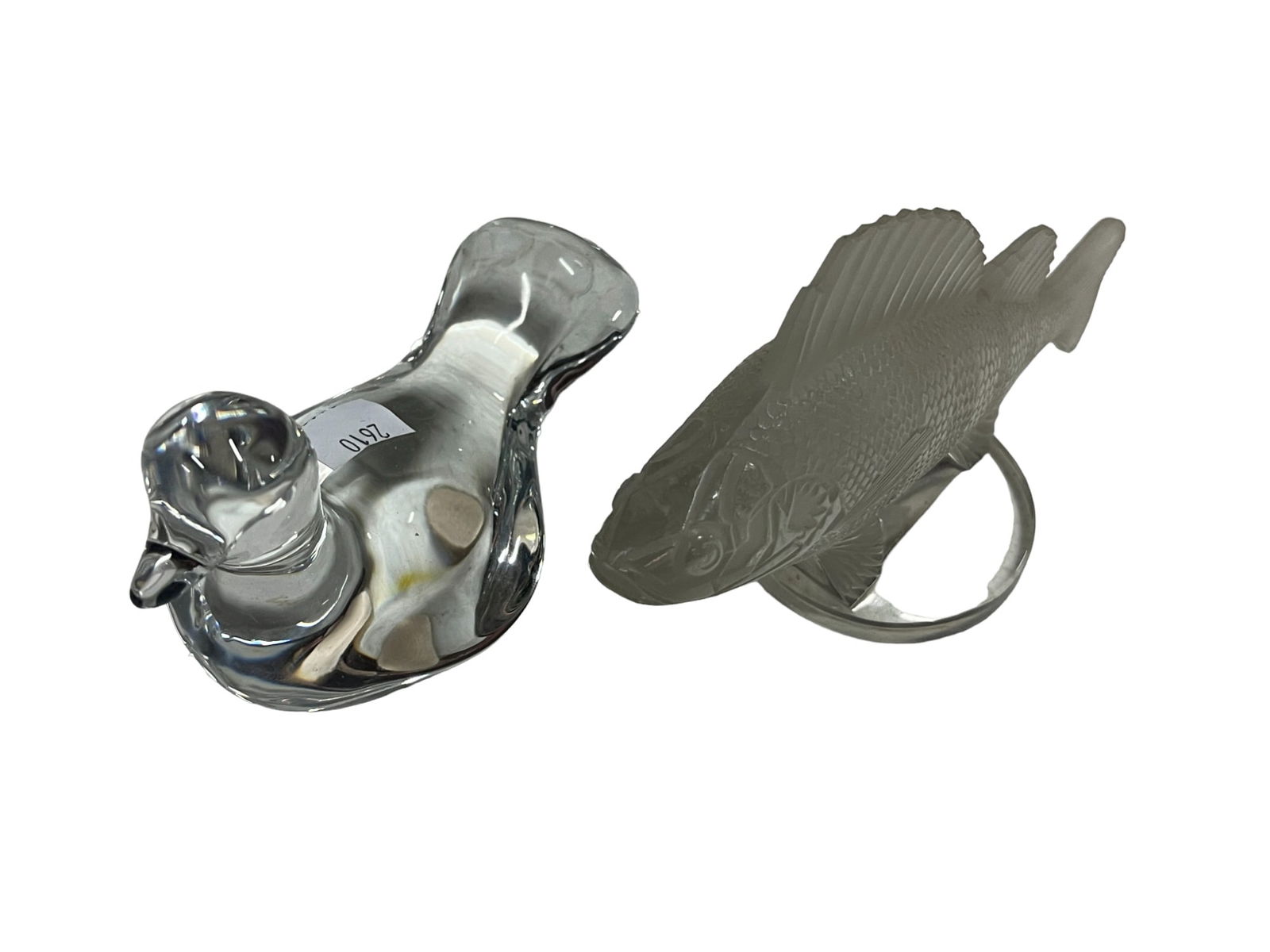 1 BACCARAT DOVE 1 LALIQUE PERCH FISH (1 of 3)