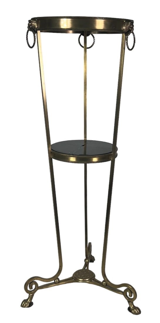 TWO TIER BRASS AND GRANITE PLANT STAND (1 of 3)
