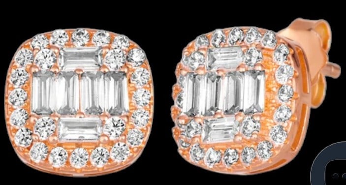 GRACE ROSE DIAMOND CZ STUD EARRINGS (1 of 3)