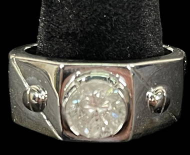 14KT WHITE GOLD DIAMOND SOLITAIRE RING: 14KT WHITE GOLD DIAMOND SOLITAIRE RING. 10.9G 14K 1.68DIA. (C) AIGL