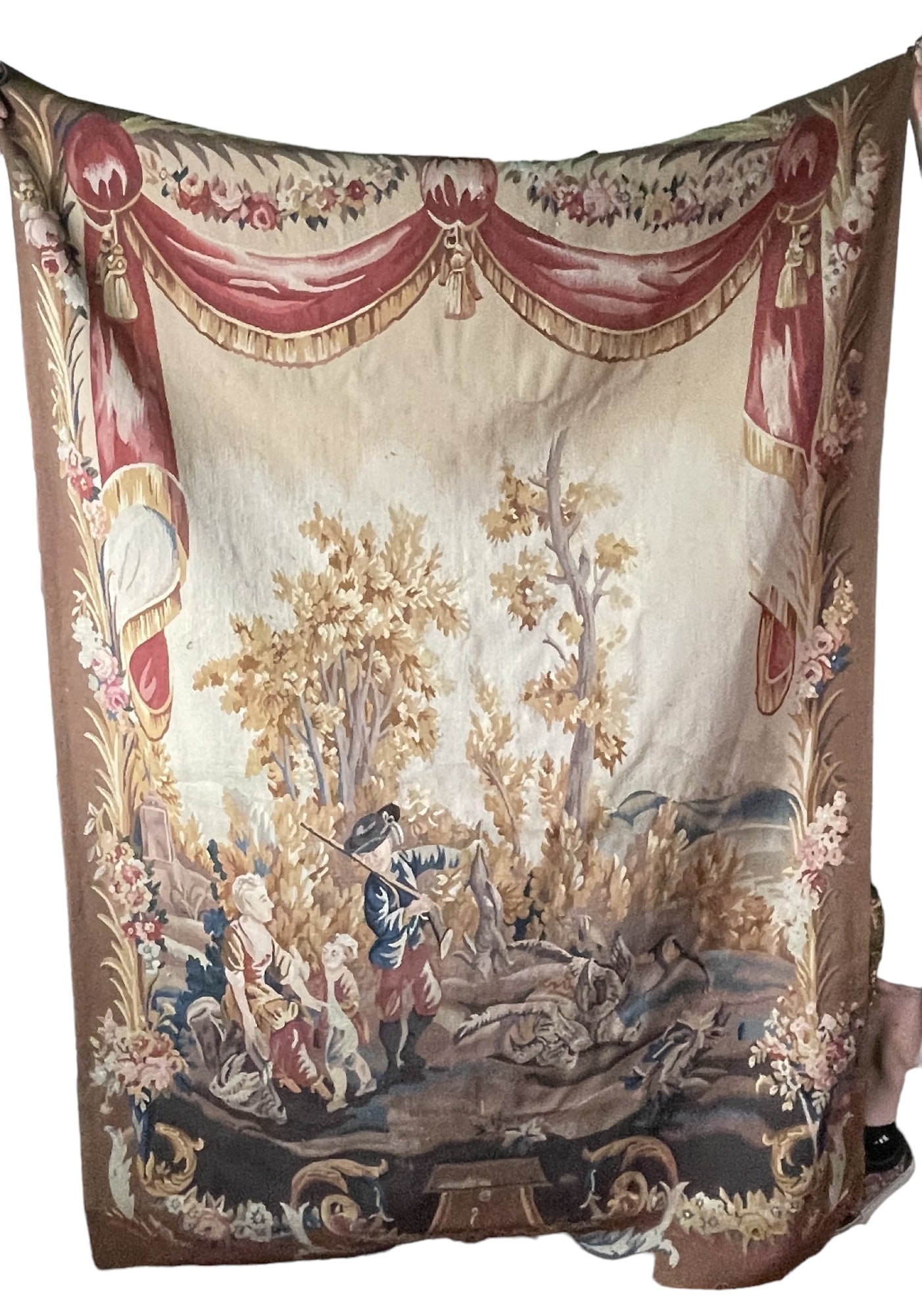 FRENCH HAND WOVEN HUNT SCENE AUBUSSON TAPESTRY (1 of 20)