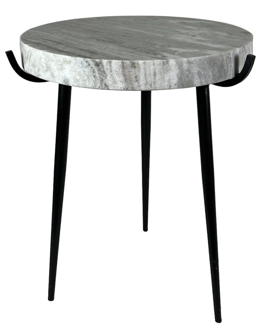 CONTEMPORARY MARBLE TOP SIDE TABLE (1 of 3)