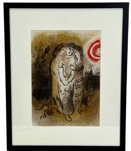 MARC CHAGALL BIBLE SERIES UNNUMBERED LITHOGRAPH: MARC CHAGALL BIBLE SERIES UNNUMBERED LITHOGRAPH. Height: 21 in. by Width: 17 in.