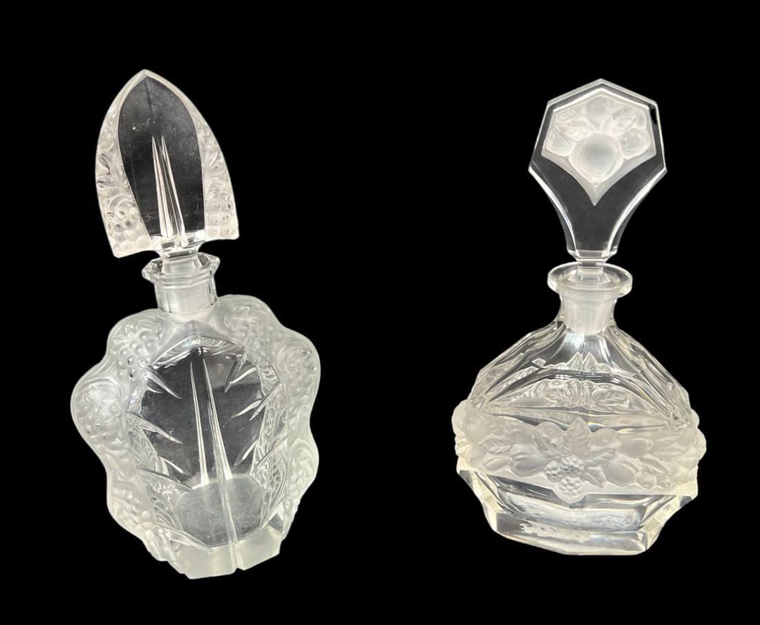 2 LALIQUE FENCH ART DECO DECANTERS (1 of 5)