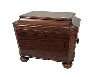 ANTIQUE REGENCY MAHOGANY CELLARETTE: ANTIQUE REGENCY MAHOGANY CELLERATE Height: 19 in. by Width: 25 in. by Depth: 18.5