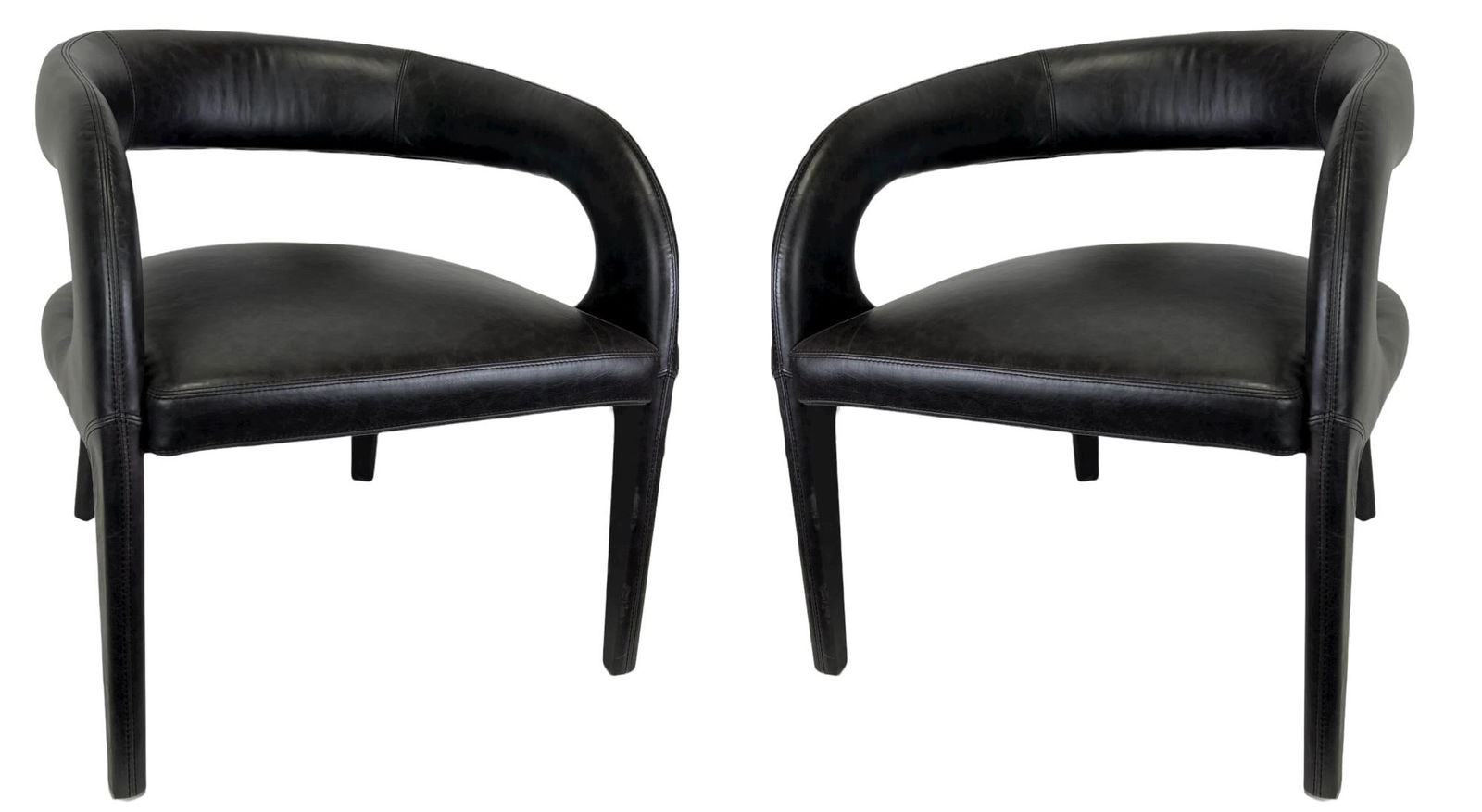 PAIR HAWKINS SONOMA BLACK CHAIRS (1 of 6)