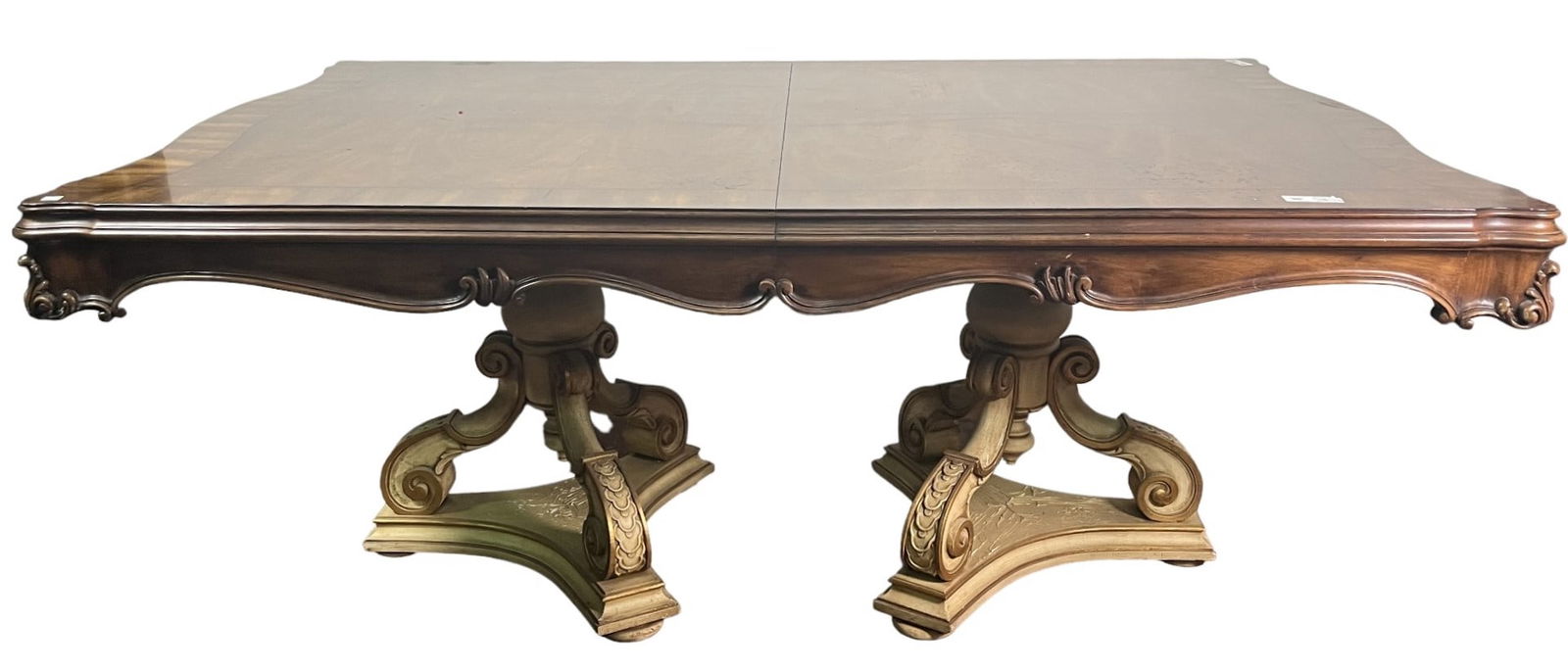 DOUBLE PEDESTAL KARGES TABLE W 3 LEAVES (1 of 7)