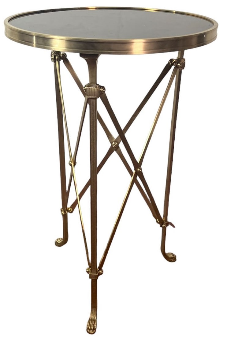 BRONZE AND GRANITE GUERIDON TABLE: BRONZE AND GRANITE GUERIDON TABLE Height: 26.5 in. by Width: 17 in. by Depth: 17