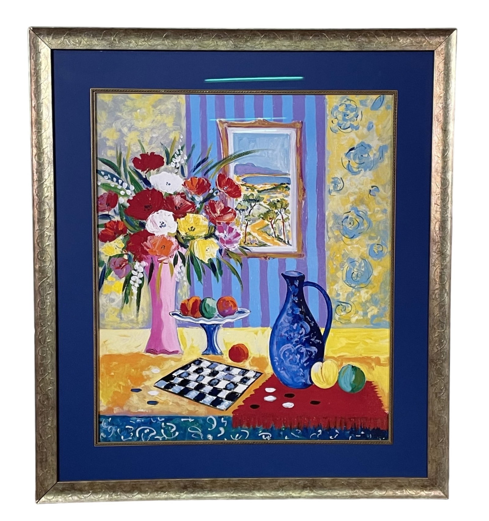LE VASE BLEU DE MADRID METAL PRINT: LE VASE BLEU DE MADRID METAL PRINT Height: 40 in. by Width: 35 in. by Depth: 1