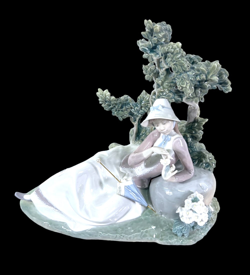 LLADRO TREE OF REFLECTIONS PLEASURE FIGURE: LLADRO TREE OF REFLECTIONS PLEASURE PORCELAIN FIGURE. Height: 12 in. by Width: 12 in. by Depth: 7 in.