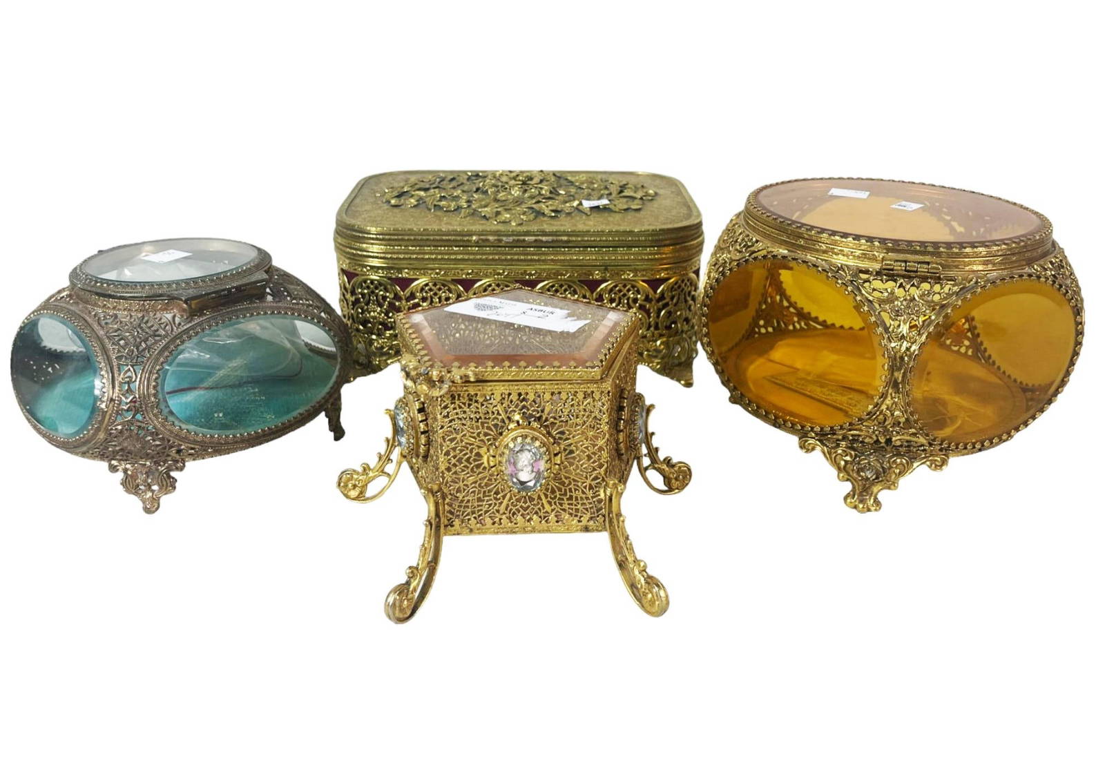 Four Vintage Assorted Jewelry Boxes Auction