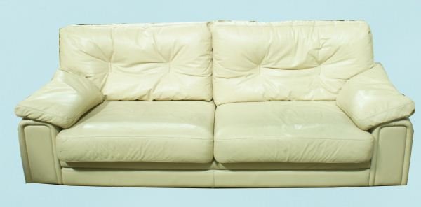 ROCHE BOBOIS LEATHER SOFA: ROCHE BOBOIS LEATHER SOFA. Height: 30 in. by Width: 87 in. by Depth: 36 in.