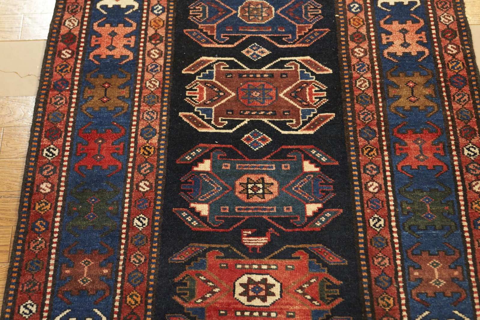 Wool/Iran Hamadan: BLUE/BLUE/Runner Height: 39 in. by Width: 109