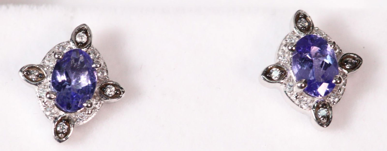 GENUINE TANZANITE AND WHT TOPAZ EARRINGS: GENUINE TANZANITE AND WHT TOPAZ EARRINGS