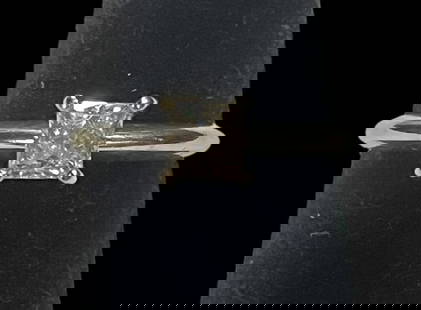 CUSHION CUT DIAMOND WEDDING RING 14K WHT GOLD: CUSHION CUT DIAMOND WEDDING RING 14K WHT GOLD