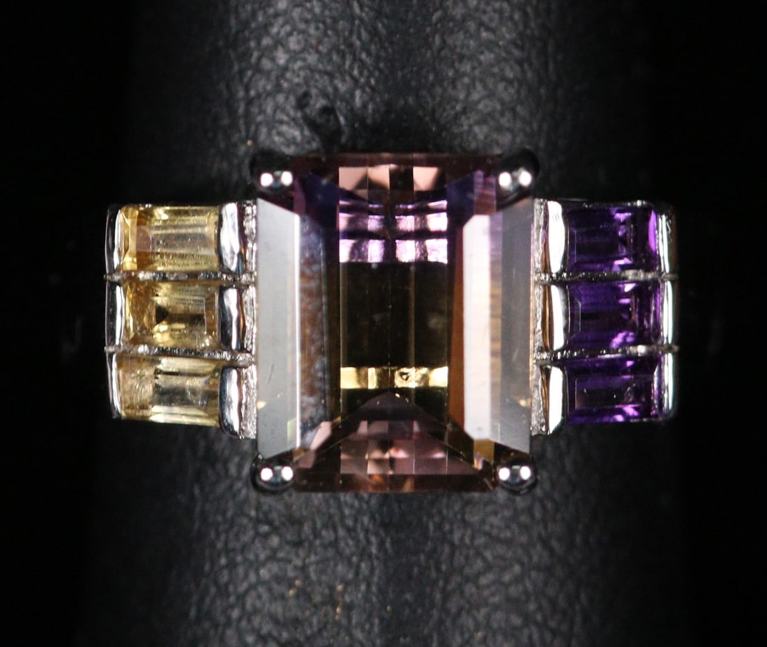 CUSTOM 3.40 CT OMBRE CITRINE AND AMETHYST RING (1 of 3)