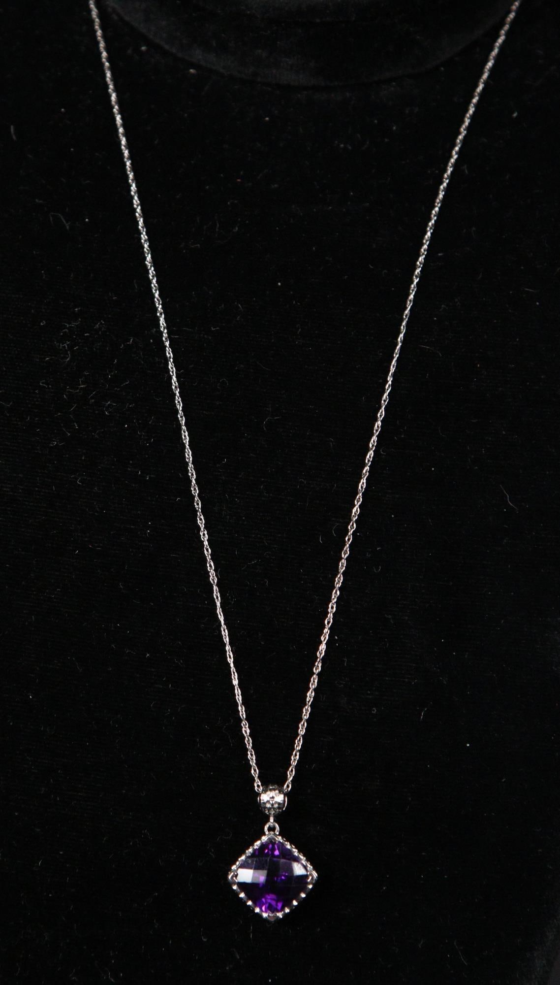 AMETHYST AND DIAMOND NECKLACE: AMETHYST AND DIAMOND NECKLACE
