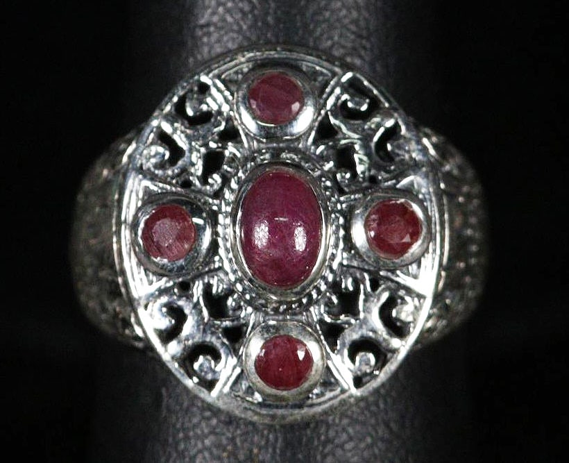RUBY STERLING SILVER 7.5 SIZE RING (1 of 3)