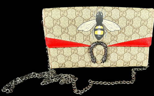 CUSTOM GUCCI CLUTCH/SHOULDER BAG: CUSTOM GUCCI CLUTCH/SHOULDER BAG. Height: 5 in. by Width: 8.5 in. by Depth: 1.25 in.