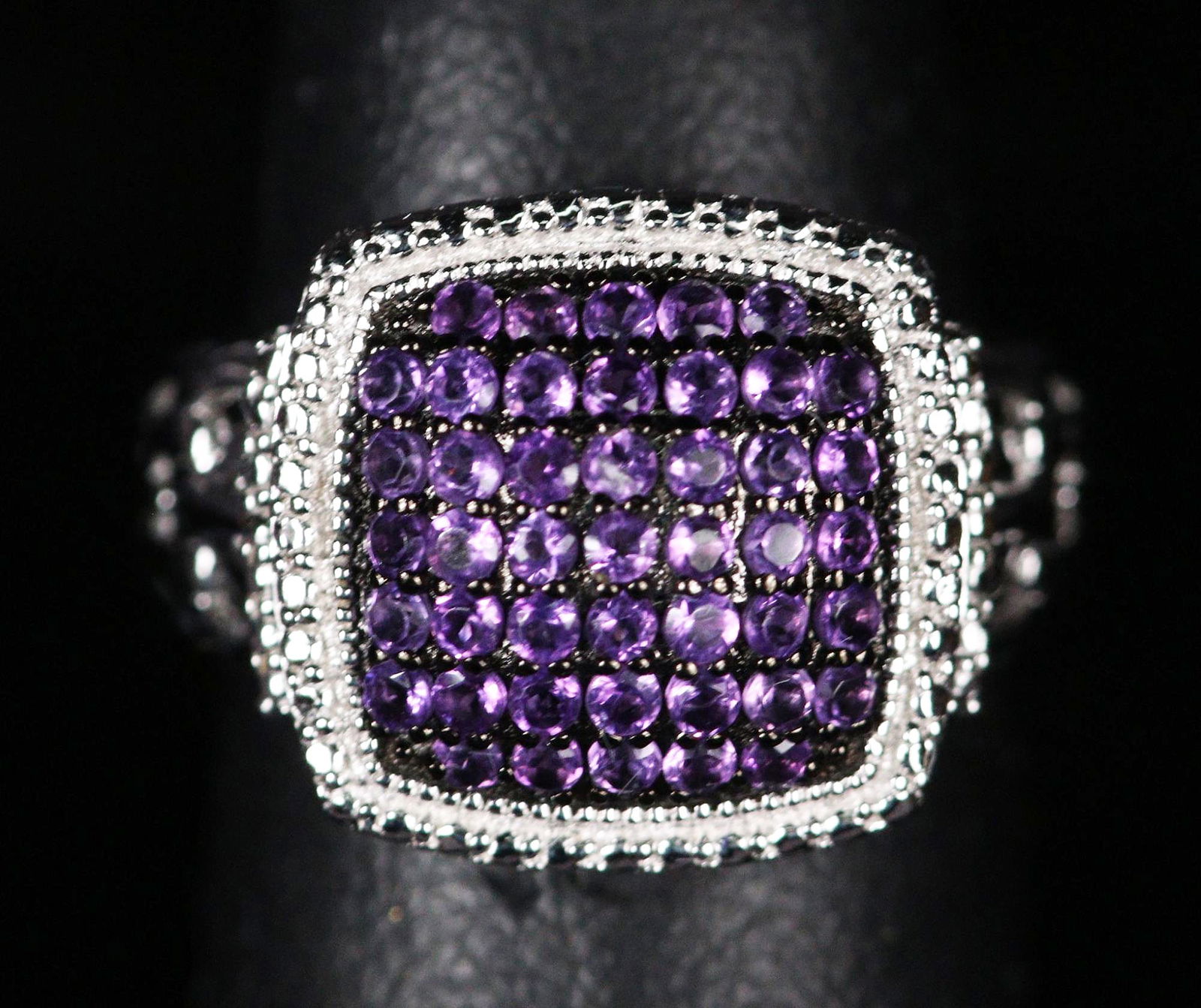 GENUINE AMETHYST DINNER RING SIZE 5 (1 of 3)