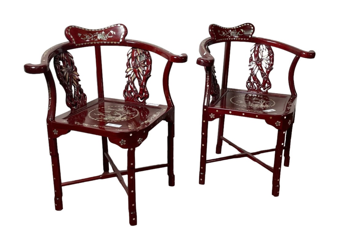 PAIR OF CHINESE ROSEWOOD CORNER CHAIRS (1 of 5)