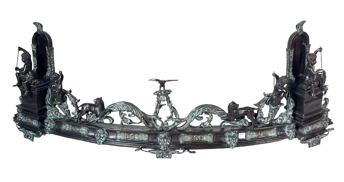 MAITLAND SMITH BRONZE FIREPLACE FENDER (1 of 7)
