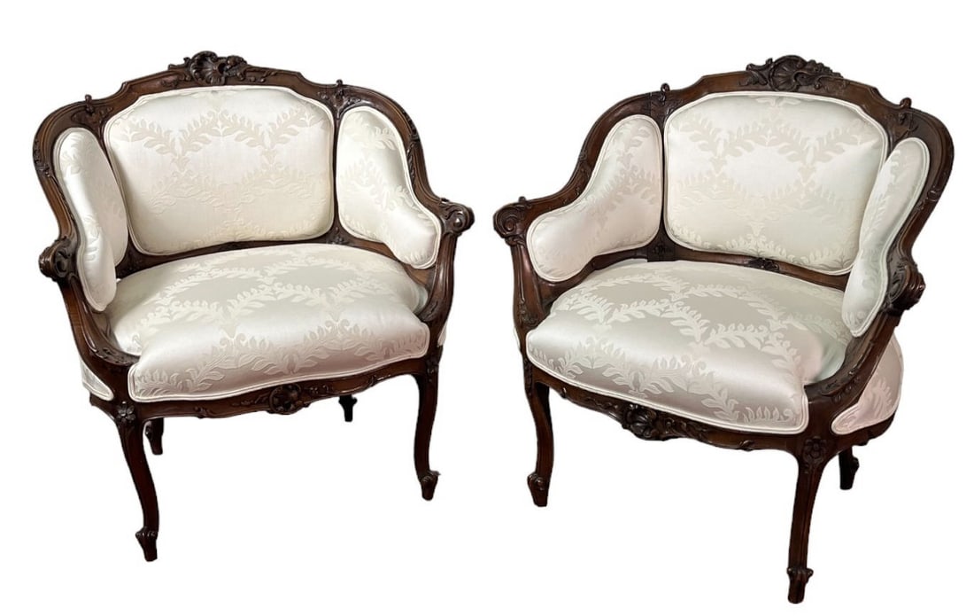PAIR OF LOUIS XV STYLE ITALIAN ARMCHAIRS (1 of 5)