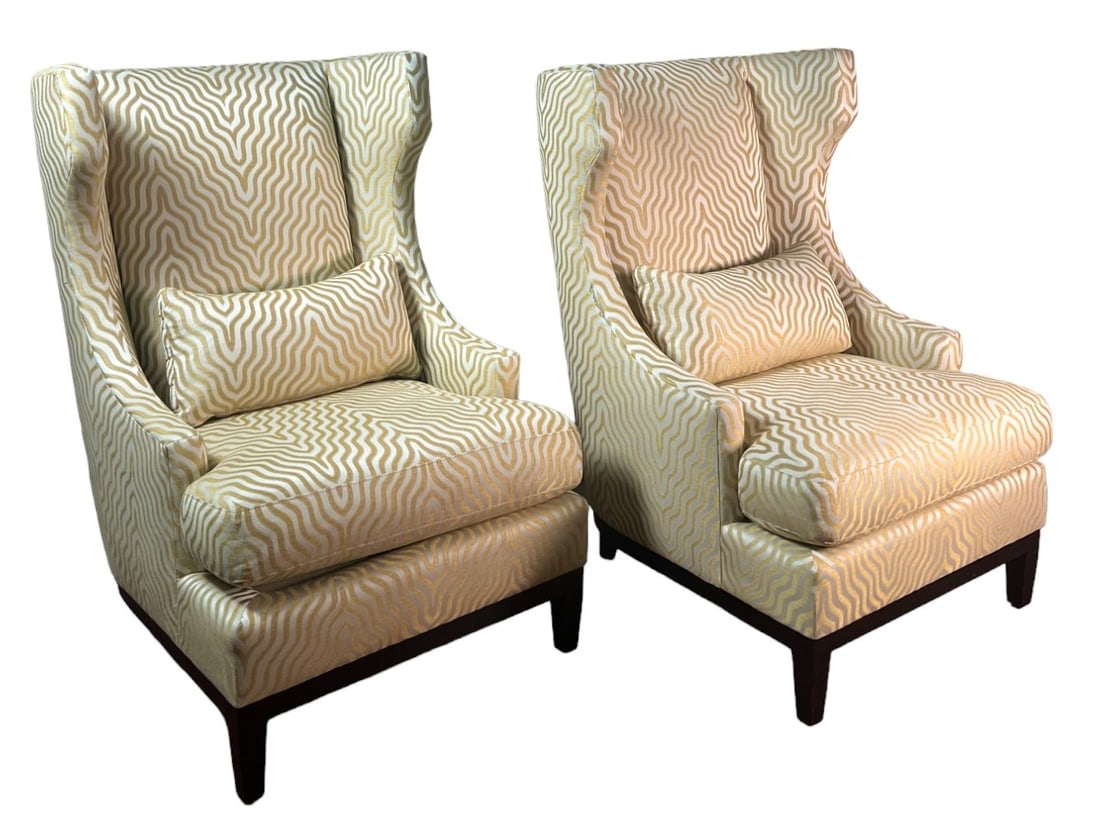 PAIR OF BERNHARDT PASCAL WING CHAIRS (1 of 8)