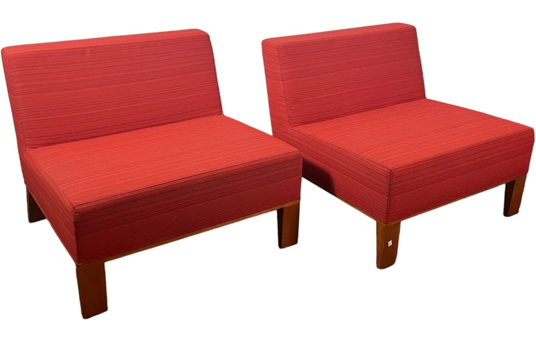 PAIR OF BERNHARDT ARMLESS LOUNGE CHAIRS (1 of 4)