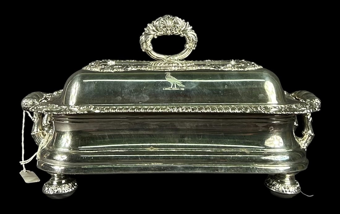 CA 1830'S SILVER PLATE ENTREE WARMER (1 of 4)