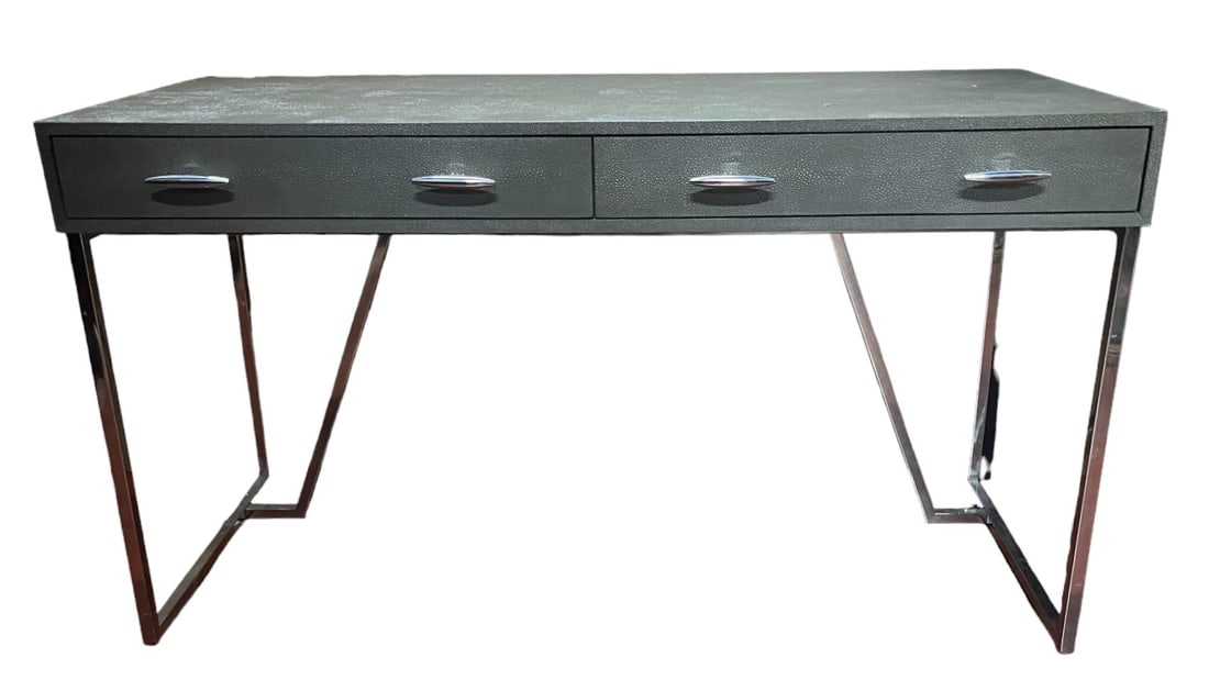 MODERN SHAGREEN MINIMALIST DESK: MODERN SHAGREEN MINIMALIST DESK Height: 30.25 in. by Width: 54 in. by Depth: 22