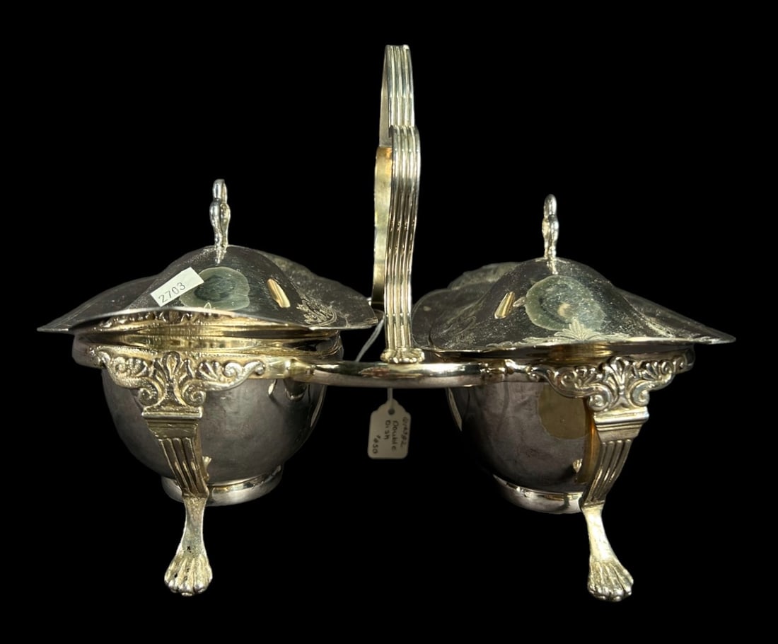 CA 1878 SILVER PLATE DOUBLE DISH (1 of 3)