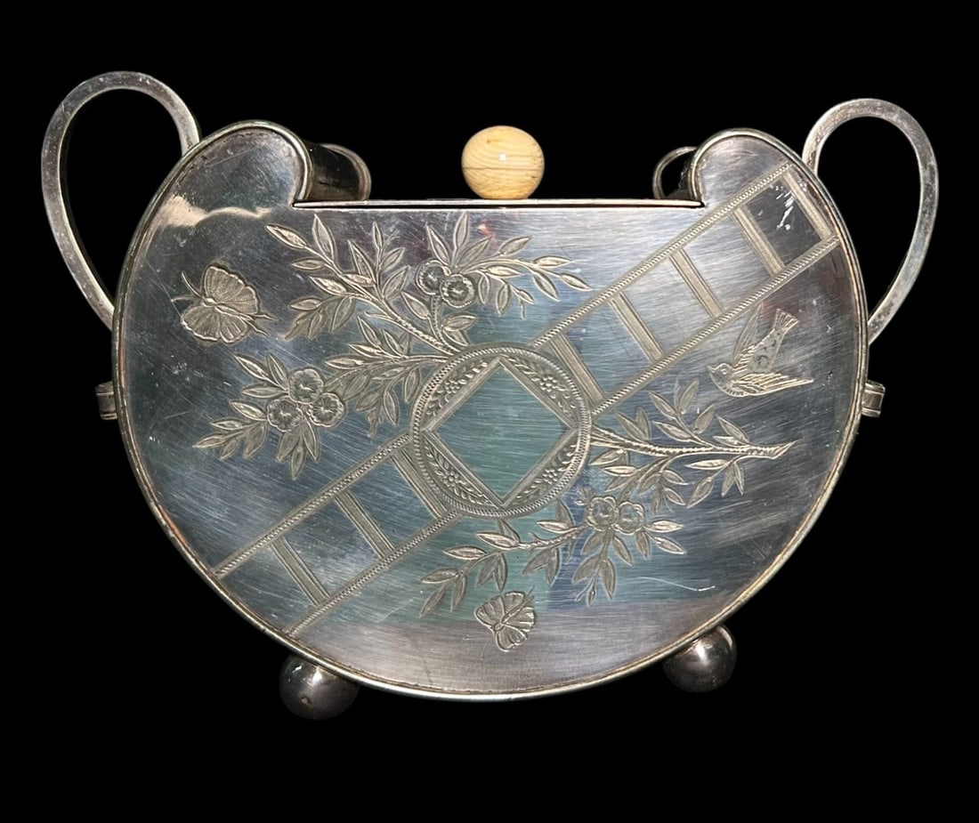 SILVER PLATE BISCUIT BOX CA 1882 (1 of 4)