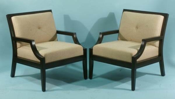 PAIR OF DEC "O" STITCOM SOLID BIRCH BERGERES: PAIR OF DEC "O" SITCOM SOLID BIRCH BERGERES. RETAIL VALUE $898 EACH. Height: 32 in. by Width: 27 1/2 in. by Depth: 31 in.