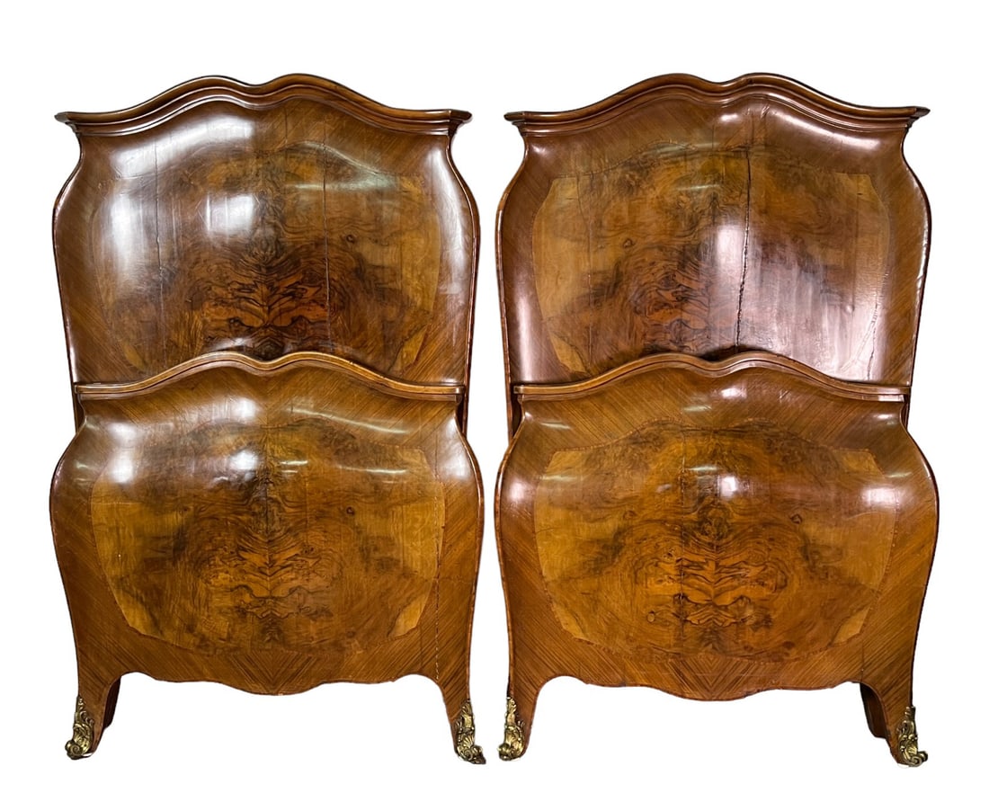 TWO FRENCH LOUIS XV STYLE HEADBOARDS & FOOTBOARDS (1 of 5)