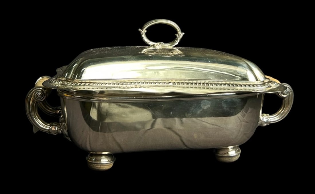 ANTIQUE SIVER PLATE WARMER SERVER (1 of 4)