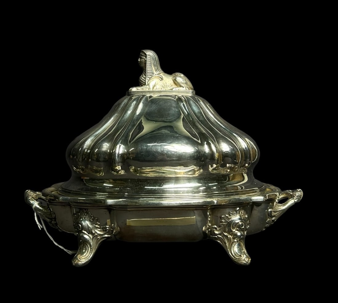 SILVER PLATED ENTREE DISH ON WARMER (1 of 5)