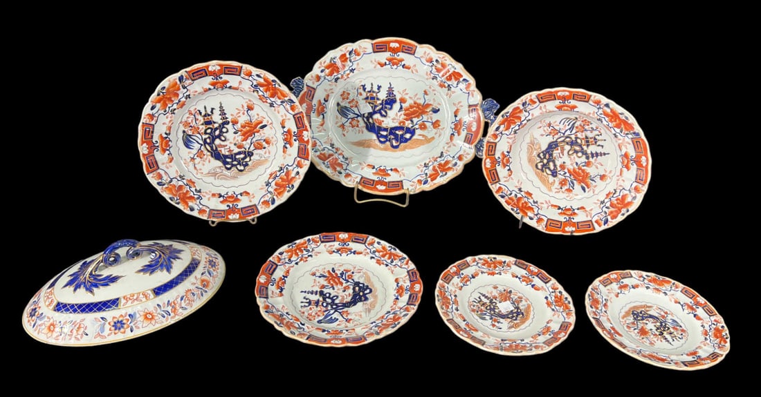 SET OF SEVEN 19th CENTURY MASON's IRONSTONE PLATES (1 of 6)