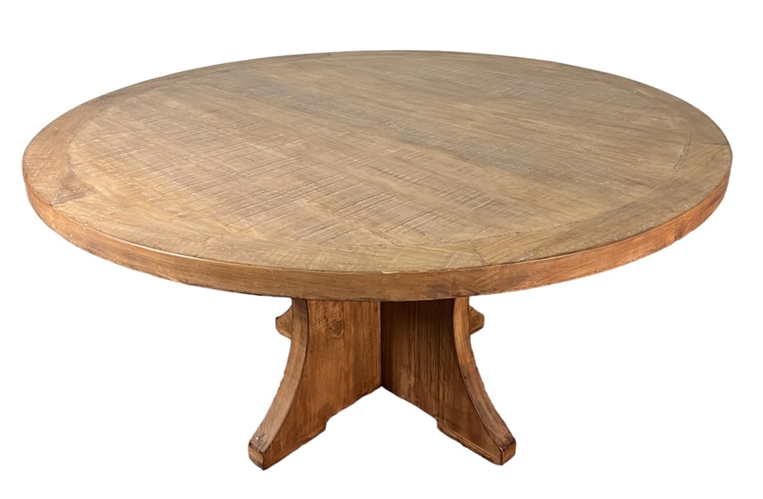 60 INCH ROUND WOOD DINING TABLE (1 of 3)