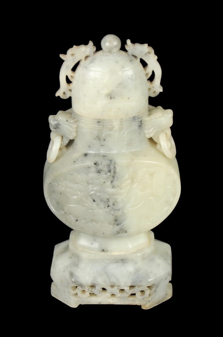 ANTIQUE HETIAN JADE CARVED CENSER (1 of 4)