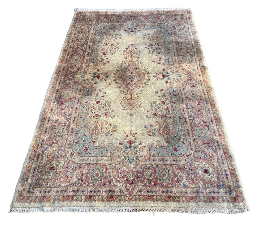 HAND KNOTTED VINTAGE KIRMAN AREA RUG (1 of 4)