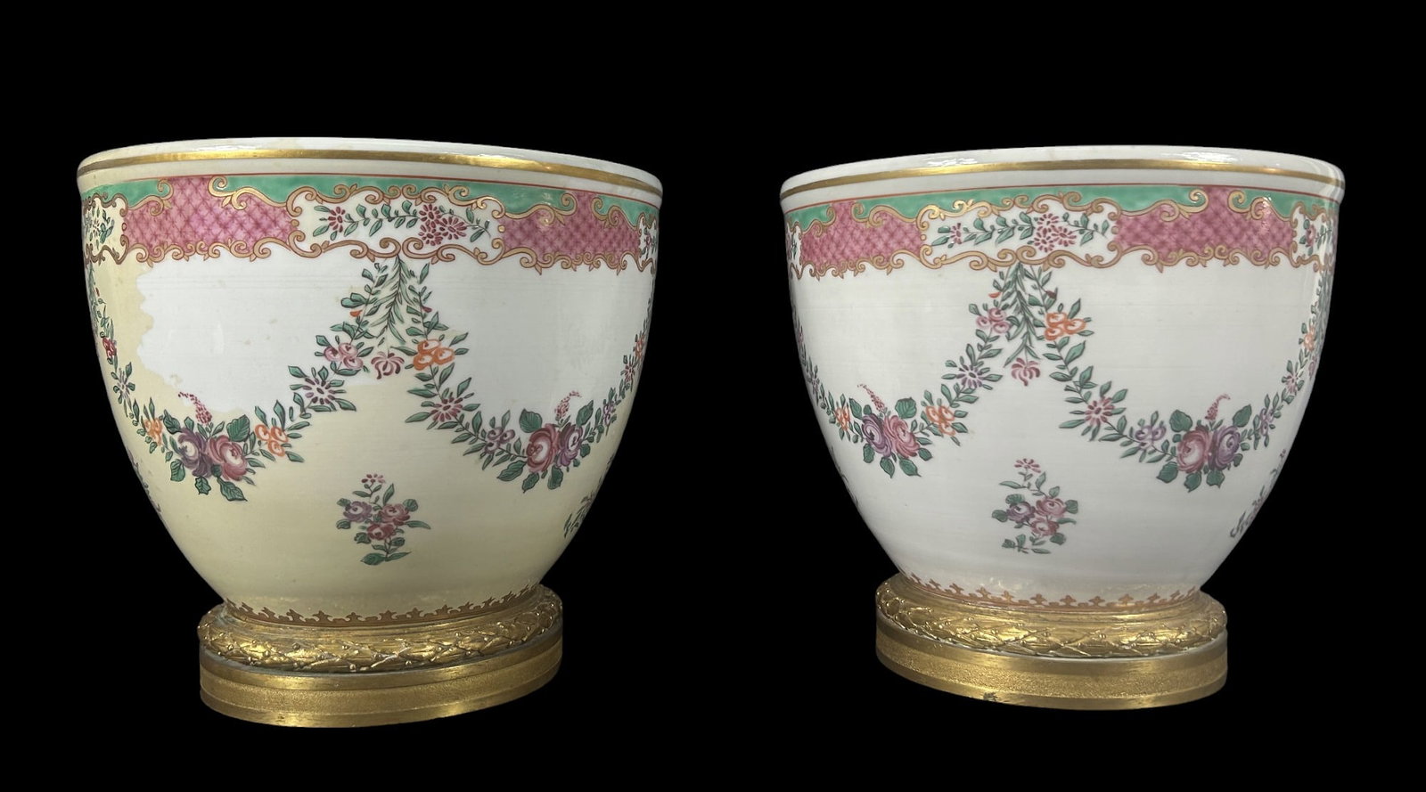 PAIR OF ANTIQUE SAMSON PORCELAIN GILT BRONZE BOWL (1 of 3)