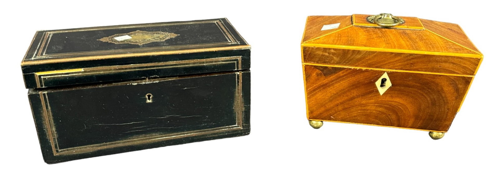 TWO 19TH C ENGLISH TEA CADDIES (1 of 8)