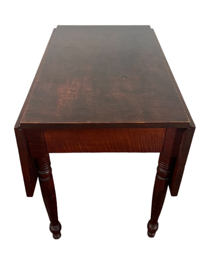 MAHOGANY DROP LEAF TABLE: MAHOGANY DROP LEAF TABLE Height: 29 in. by Width: 47 in. by Depth: 36