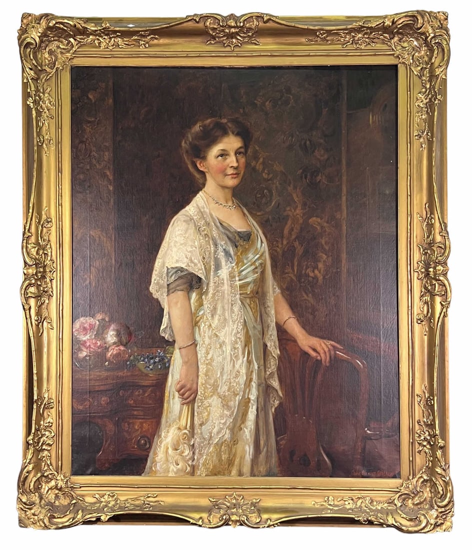 JOHN  HANSON WALKER PORTRAIT OF LADY OIL ON CANVAS (1 of 7)