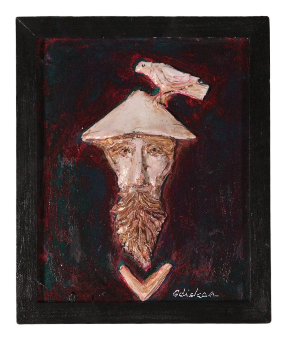 DAVID ADICKES SIGNED / PAINTED RELIEF (1 of 3)