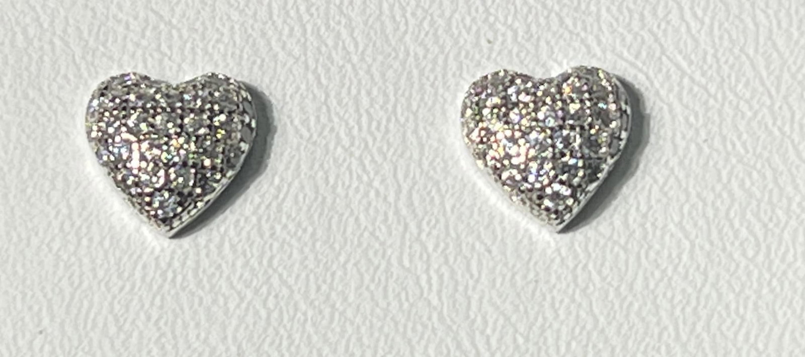 DOME HEART MICRO PAVE CZ STUD EARRINGS: DOME HEART MICRO PAVE CZ STUD EARRINGS